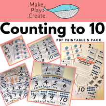 Load image into Gallery viewer, Counting to 10 PDF Printable Pack